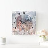 New York NY - Cluster of Skyscrapers c1900 Vierkante Klok (Huis)