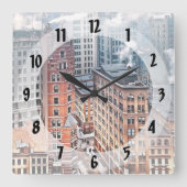 New York NY - Cluster of Skyscrapers c1900 Vierkante Klok (Voorkant)