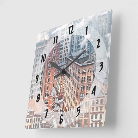 New York NY - Cluster of Skyscrapers c1900 Vierkante Klok (Hoek)