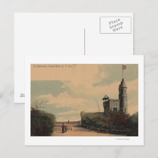 New York, NY - De Belvedere in Central Park Briefkaart (Voorkant / Achterkant)
