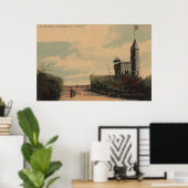 New York, NY - De Belvedere in Central Park Poster (Thuiskantoor)