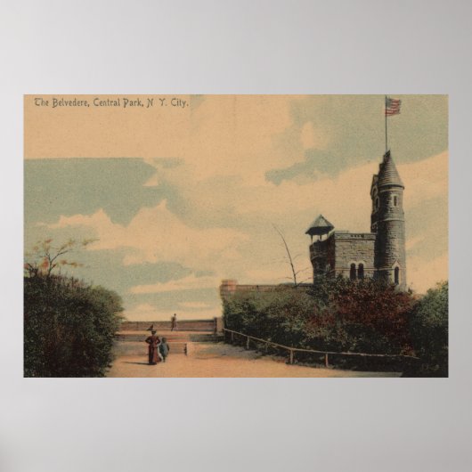 New York, NY - De Belvedere in Central Park Poster (Voorkant)