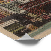 New York, NY - Downtown Skyline uit Staten Poster (Hoek)