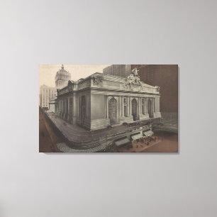 New York, NY - Grand Central Station Uitzicht Canvas Afdruk