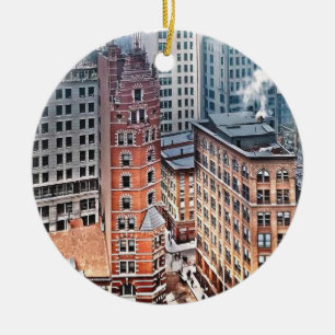 New York NY - Groep Wolkenkrabbers c1900 Keramisch Ornament