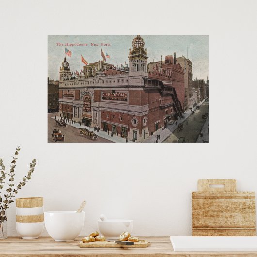 New York, NY - Het hippodrome Poster (Keuken)