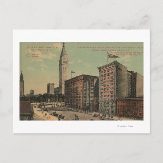 New York, NY - Hotel Arlington Near Briefkaart (Voorkant)