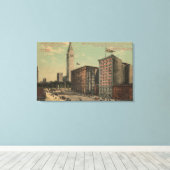 New York, NY - Hotel Arlington Near Canvas Afdruk (Insitu (Houten vloer))