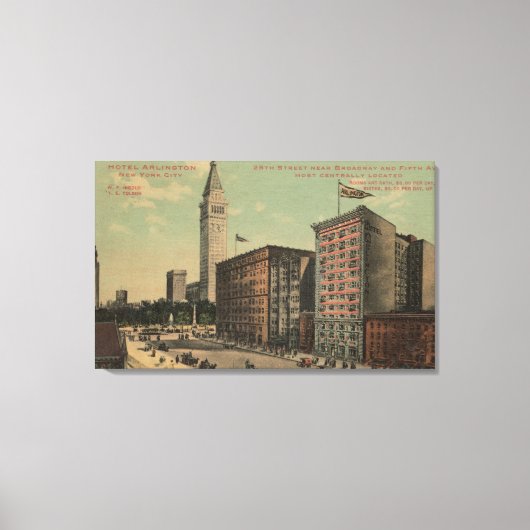 New York, NY - Hotel Arlington Near Canvas Afdruk (Voorkant)