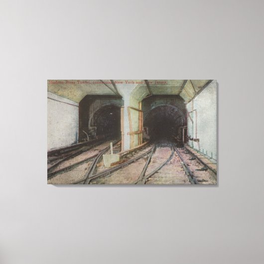 New York, NY - Hudson River Tunnel, Subway Syste Canvas Afdruk (Voorkant)