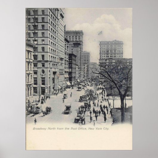 New York, NY, Manhattan, Broadway, Vintage Poster (Voorkant)