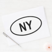 New York "NY" Ovale Sticker (Envelop)