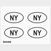 New York "NY" Ovale Sticker (Vel)