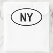 New York "NY" Ovale Sticker (Tas)
