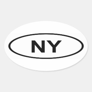 New York "NY" Ovale Sticker