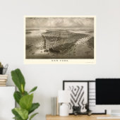 New York, NY Panoramic Map - 1851 Poster (Thuiskantoor)