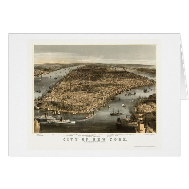 New York, NY Panoramic Map - 1856 (Voorkant Horizontaal)