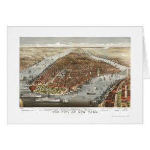 New York, NY Panoramic Map - 1876
