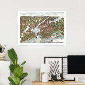 New York, NY Panoramic Map - 1907 Poster (Thuiskantoor)