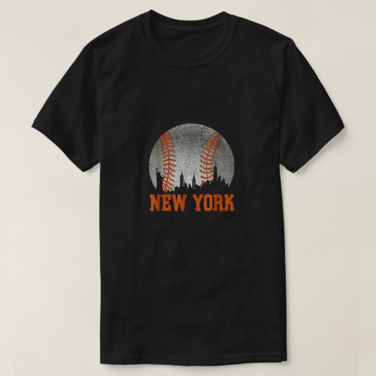 New York Ny Skyline Baseball  ontmoet op Gameda T-shirt (Design voorkant)