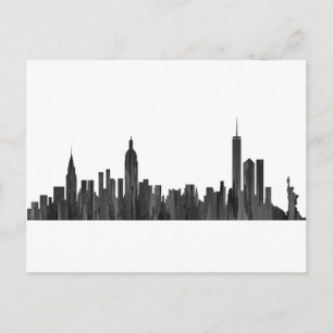 NEW YORK, NY SKYLINE PAINTBRUSH - BRIEFKAART