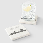 NEW YORK, NY SKYLINE PAINTBRUSH - STENEN ONDERZETTER (Zijkant)