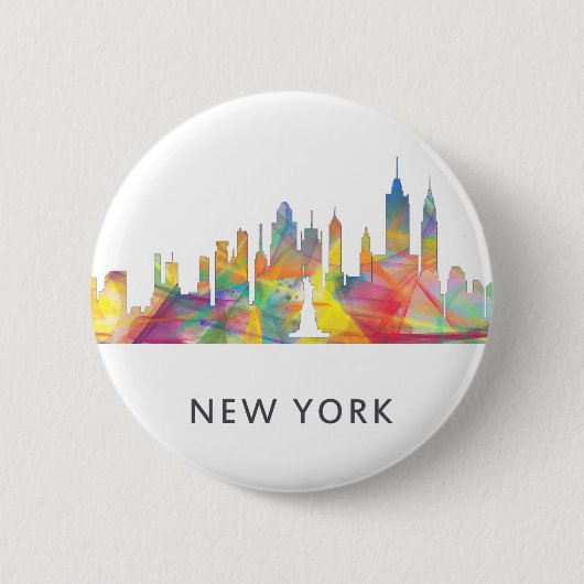 NEW YORK, NY SKYLINE WB1 - RONDE BUTTON 5,7 CM (Voorkant)