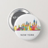 NEW YORK, NY SKYLINE WB1 - RONDE BUTTON 5,7 CM (Voorkant /achterkant)