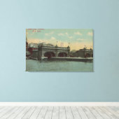 New York, NY - South Ferry Terminal Building Canvas Afdruk (Insitu (Houten vloer))