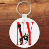 New York NY standbeeld van Liberty Logo Design Sleutelhanger (Voorkant)