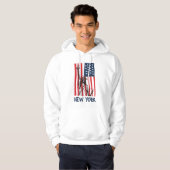 New York NY Statue of Liberty USA America Flag Hoodie (Voorkant volledig)