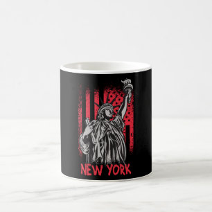 New York NY Statue of Liberty USA America Flag Koffiemok