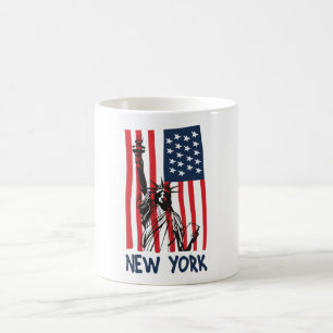 New York NY Statue of Liberty USA America Flag Koffiemok