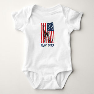New York NY Statue of Liberty USA America Flag Romper