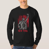 New York NY Statue of Liberty USA America Flag T-shirt (Voorkant)