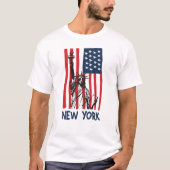 New York NY Statue of Liberty USA America Flag T-shirt (Voorkant)