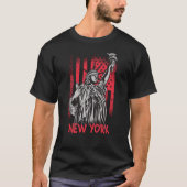 New York NY Statue of Liberty USA America Flag T-shirt (Voorkant)