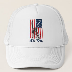 New York NY Statue of Liberty USA America Flag Trucker Pet
