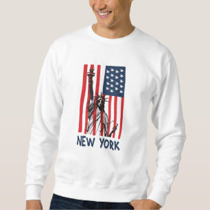 New York NY Statue of Liberty USA America Flag Trui