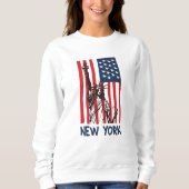 New York NY Statue of Liberty USA America Flag Trui (Voorkant)