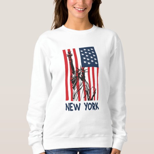 New York NY Statue of Liberty USA America Flag Trui (Voorkant)