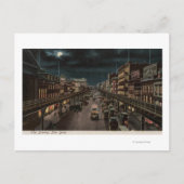 New York, NY - The Bowery - Night Scene Briefkaart (Voorkant)