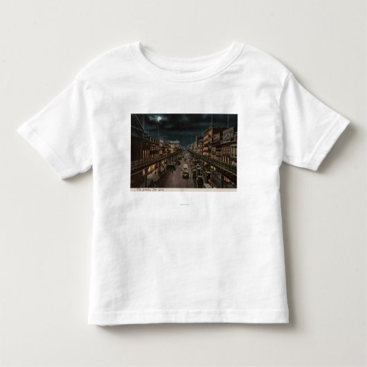 New York, NY - The Bowery - Night Scene Kinder Shirts (Voorkant)