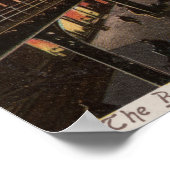 New York, NY - The Bowery - Night Scene Poster (Hoek)