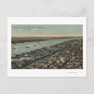 New York, NY - Uitzicht en dokken van de Noordrivi Briefkaart