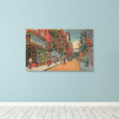 New York, NY - Uitzicht van Chinese winkels Canvas Afdruk (Insitu (Houten vloer))