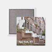 New York, NY Upper West Side Brownstone Foto Magneet (Voorkant / Achterkant)
