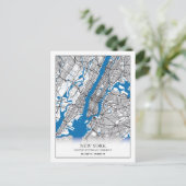 New York NY USA Travel City Map Briefkaart (Staand voorkant)