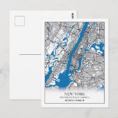 New York NY USA Travel City Map Briefkaart (Voorkant / Achterkant)