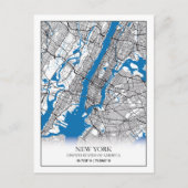 New York NY USA Travel City Map Briefkaart (Voorkant)